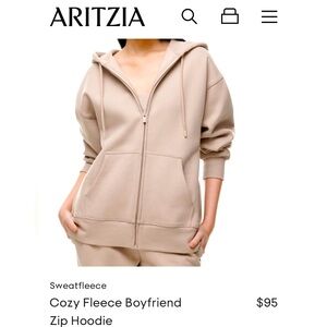 NWT Aritzia Cozy Fleece Boyfriend Zip Hoodie